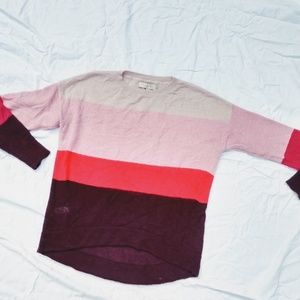 Loft mohair sheer sweater colorblock M